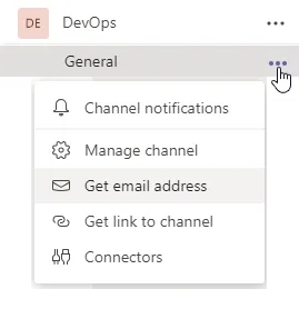 Get email from a Channel in Teams